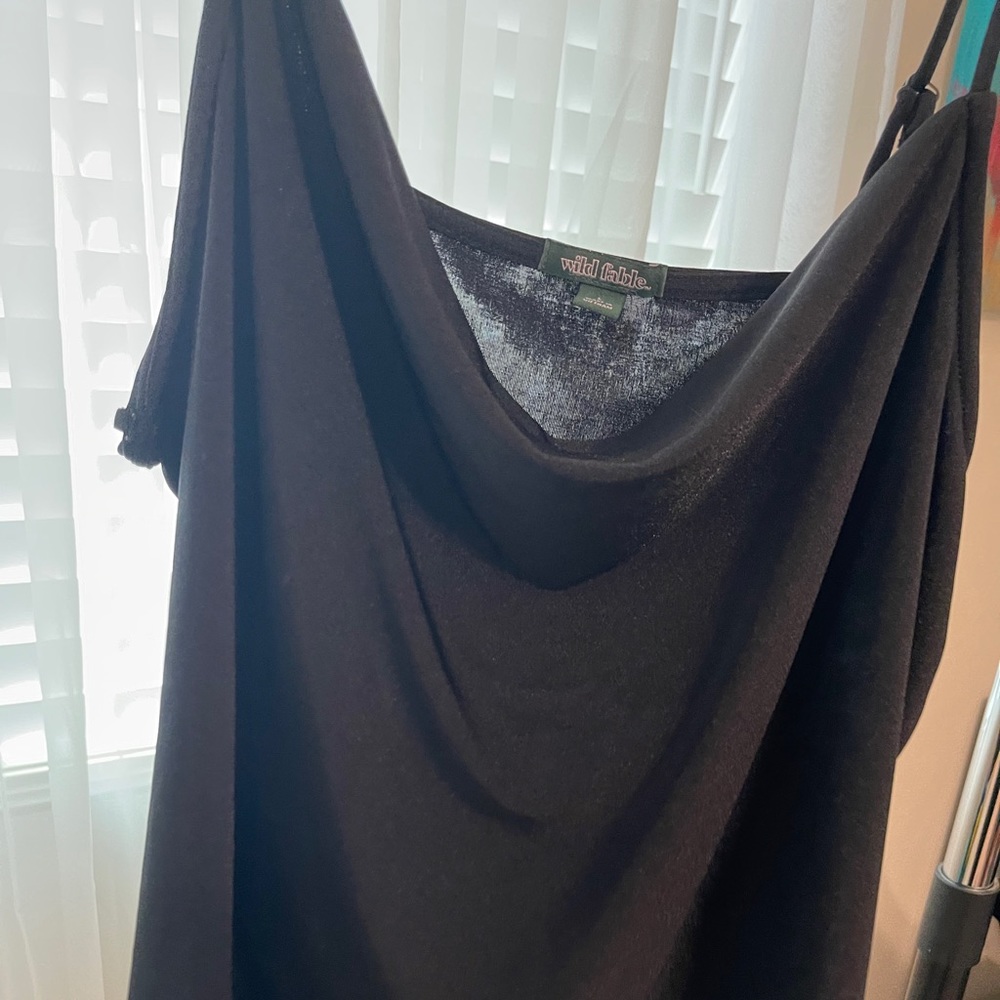 Black satin crop top